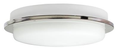 24 cm Opal Frosted Glass Drum Shade with Chrome Band